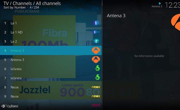 TV skatīšanās no Android TV Box (Spānijas DTT kanāli)