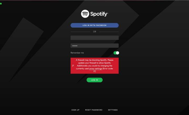 Spotify: com solucionar l'error 17 relacionat amb el tallafoc